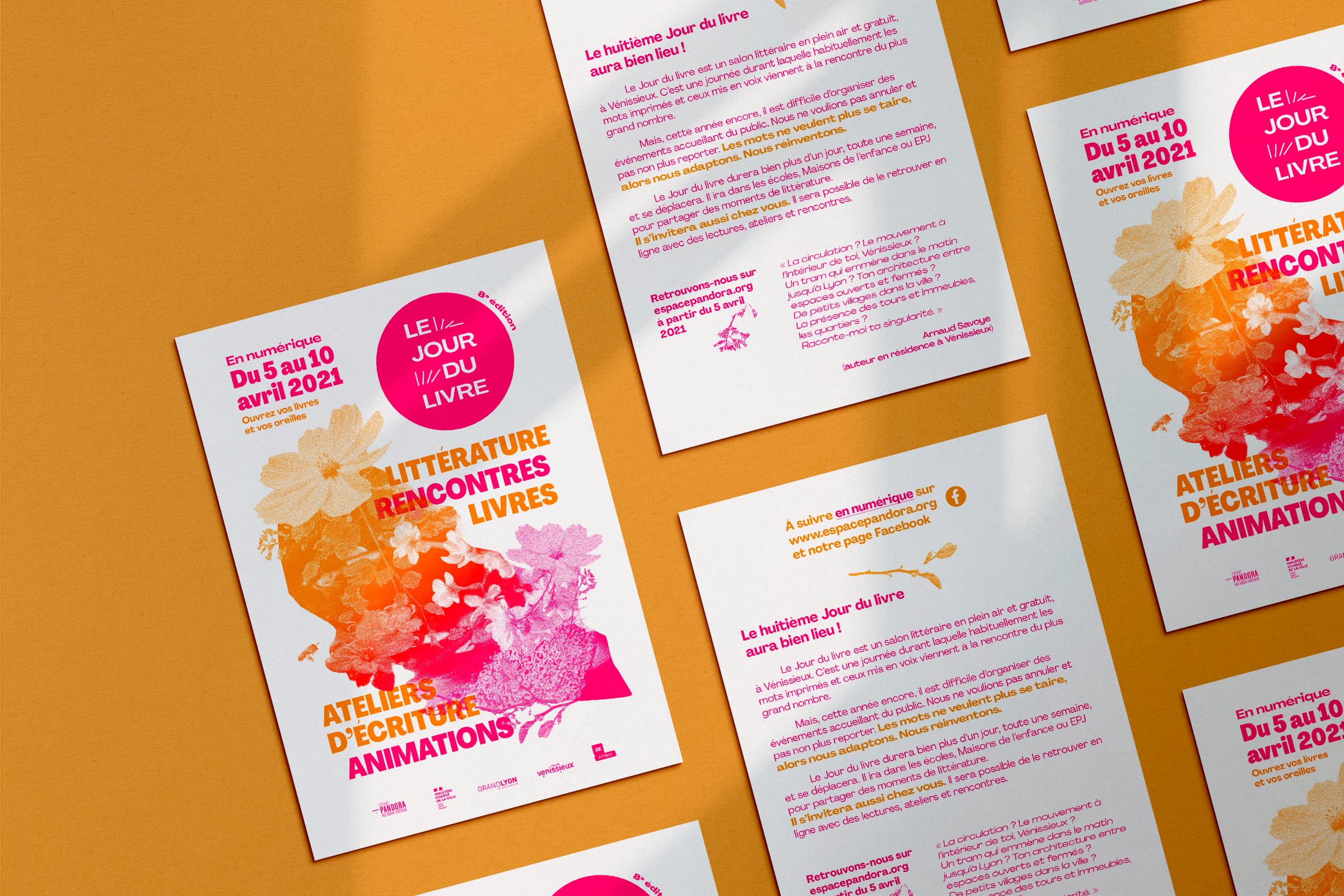 flyers Le jour Du Livre sur fond jaune