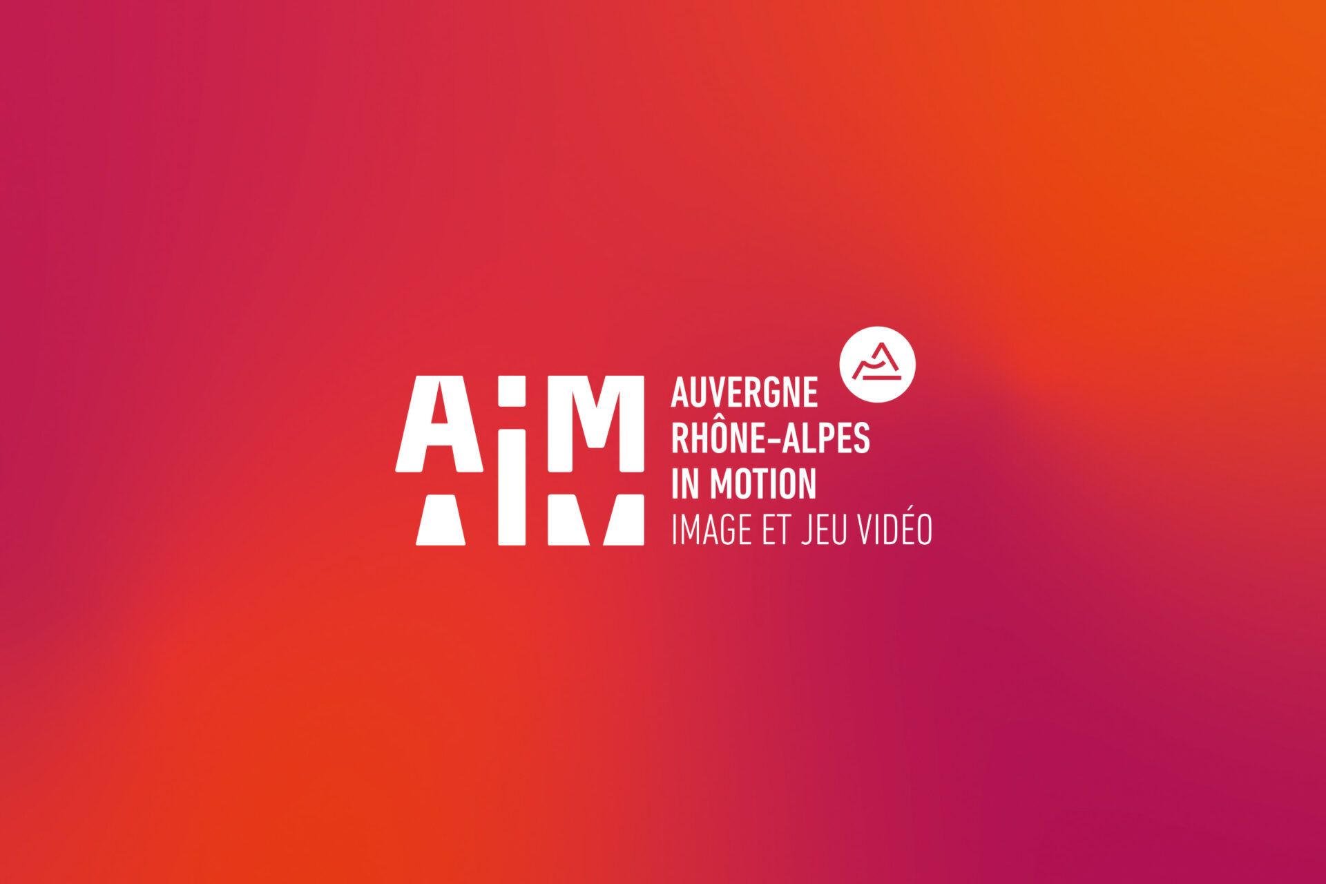 logo AIM sur fond rose et orange