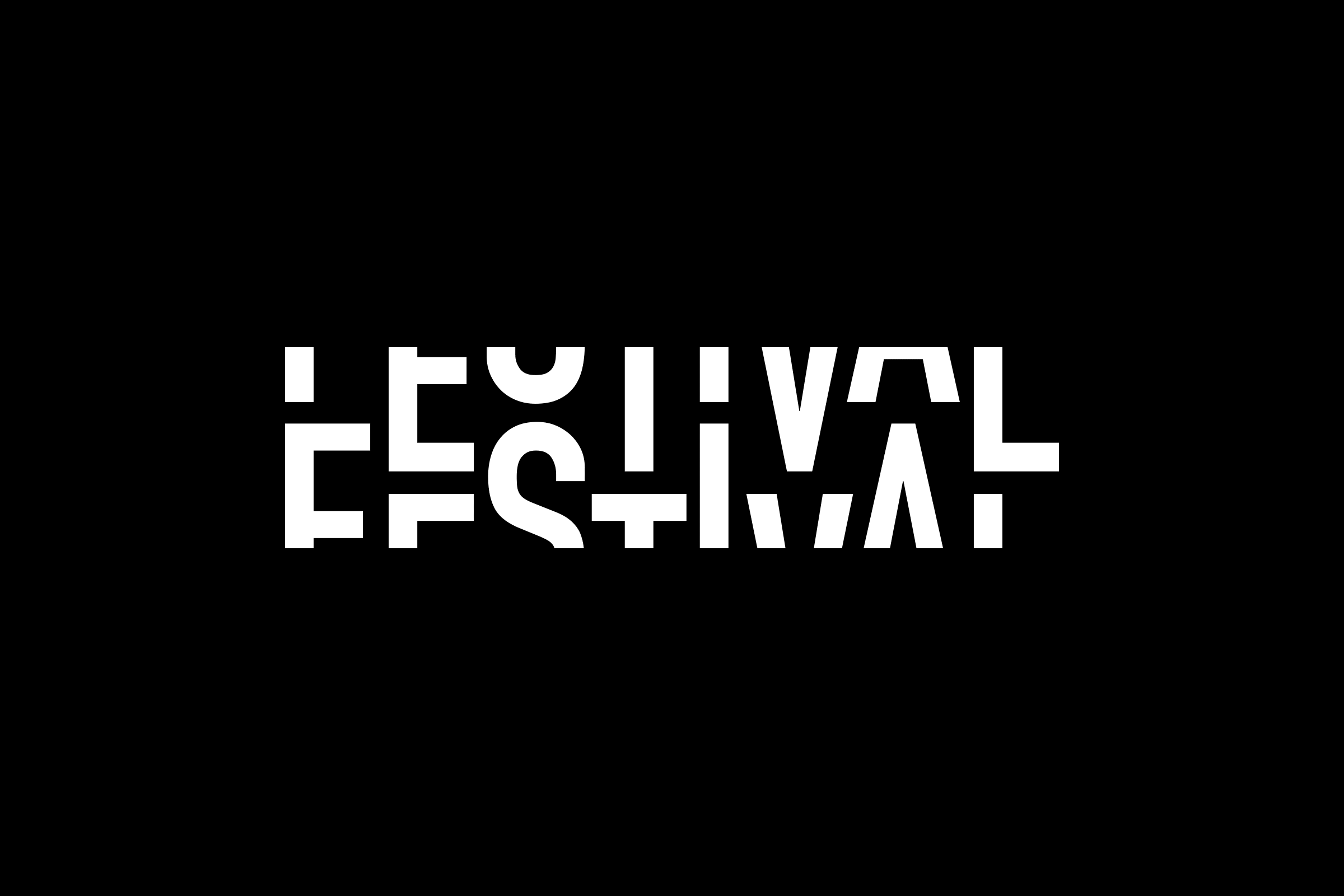 Mot Festival animé avec un jeu typographique