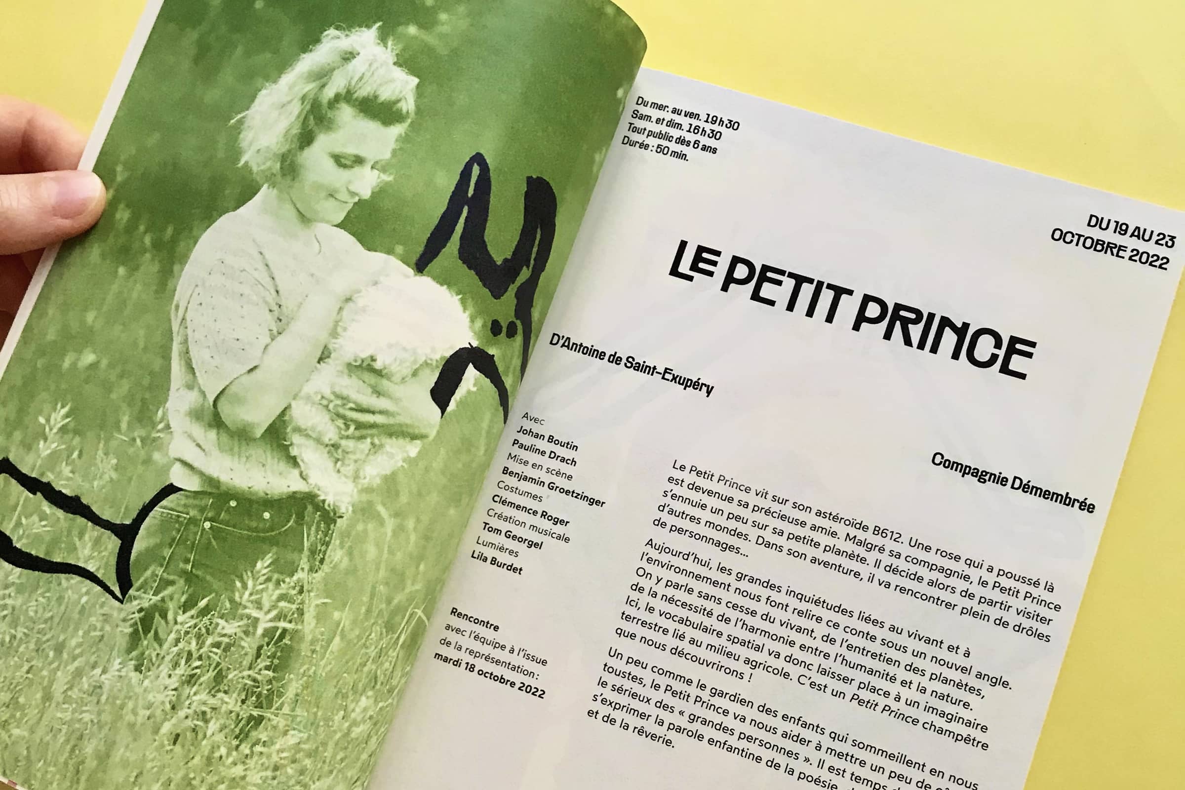 double page programme le Petit prince