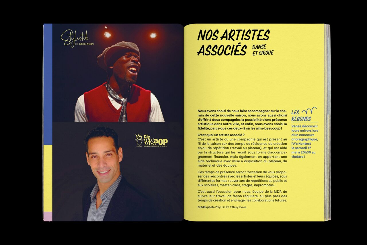 Programme ouvert sur la page des artistes associés