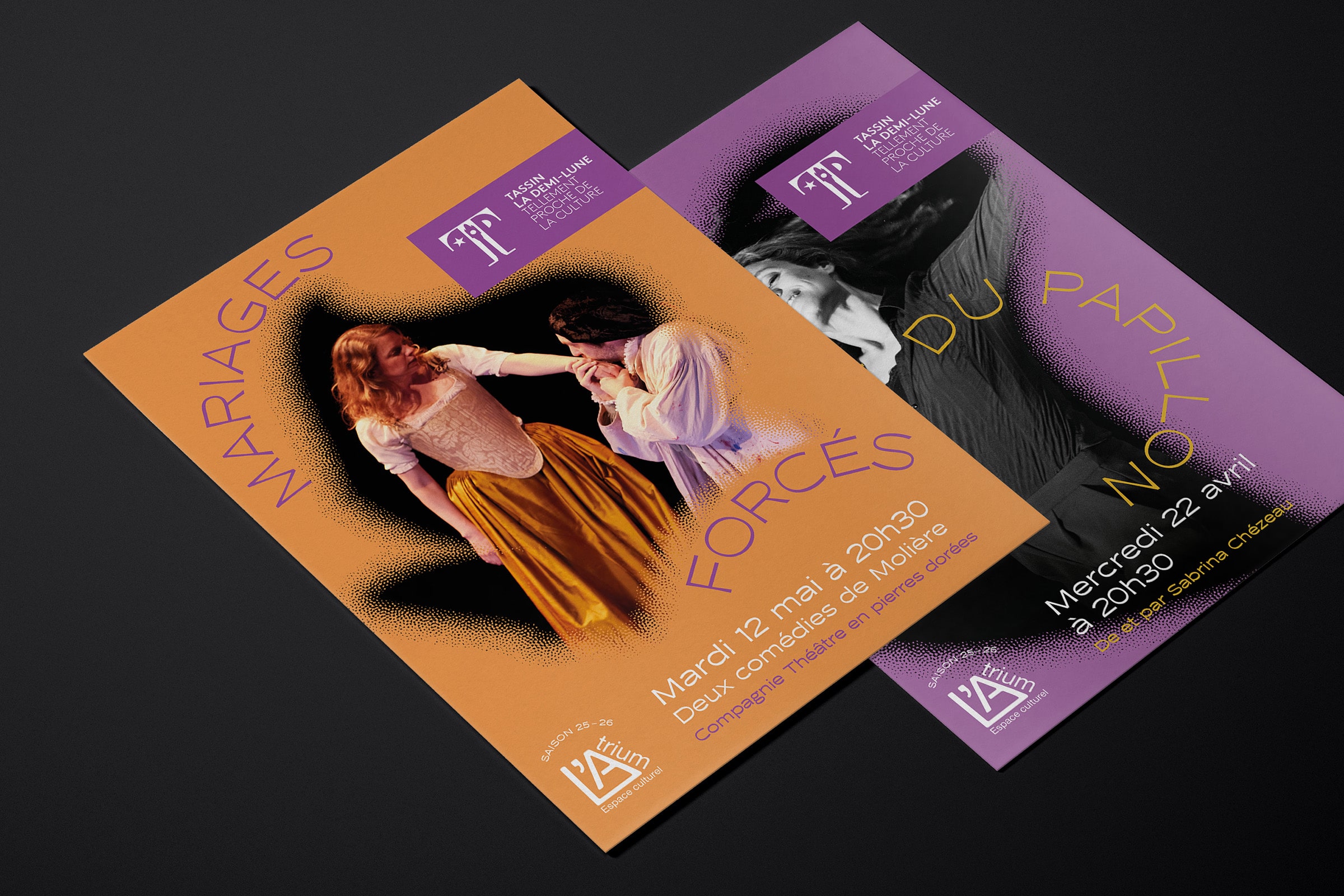 2 affiches en aplat au sol