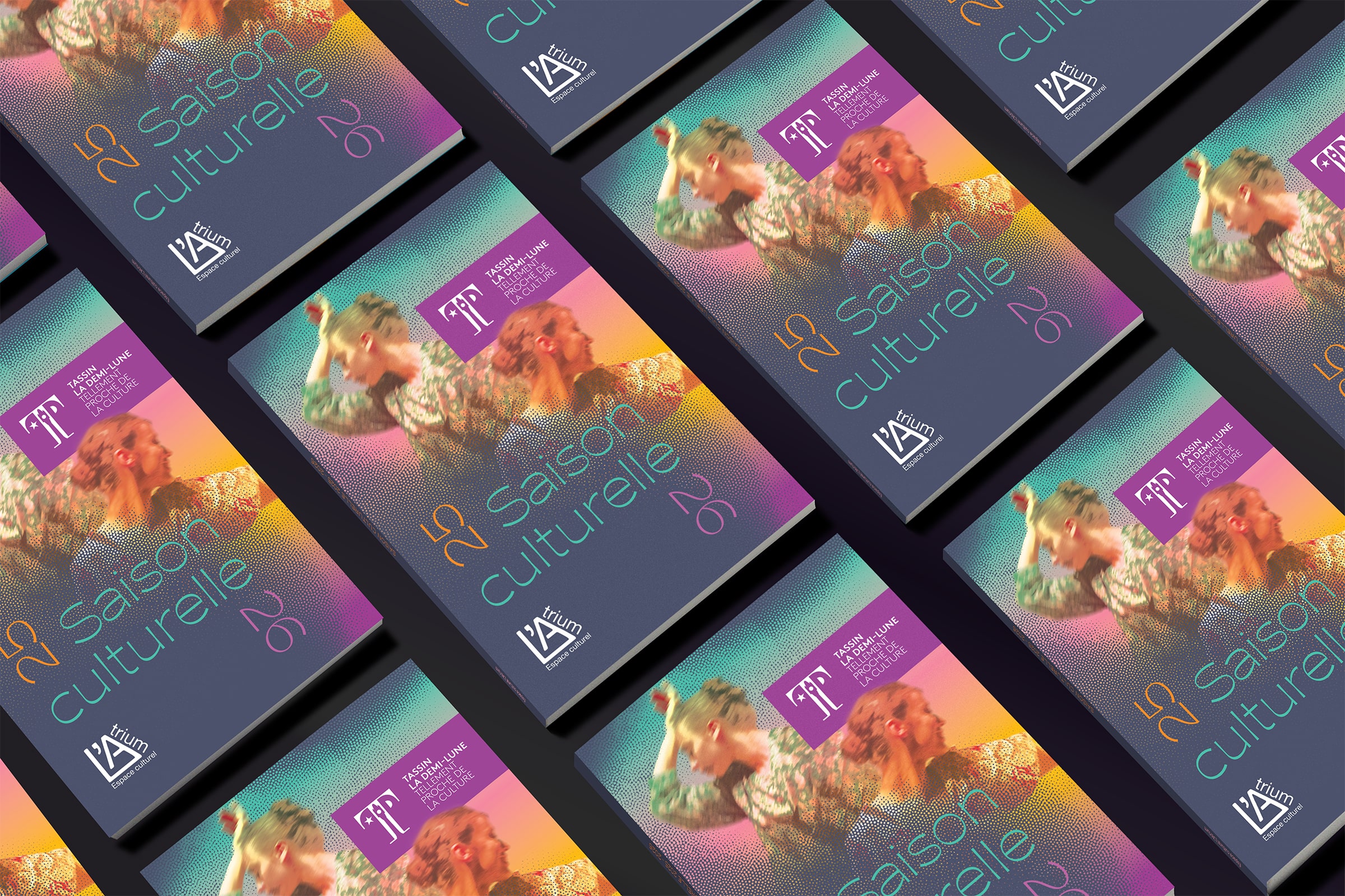 Vue d'ensemble de plusieurs couvertures de programme